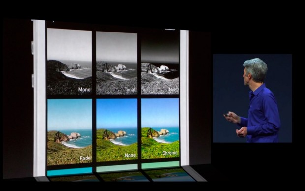iOS 7 mit Live-Filter (Bild: Apple/Screenshot: Golem.de)
